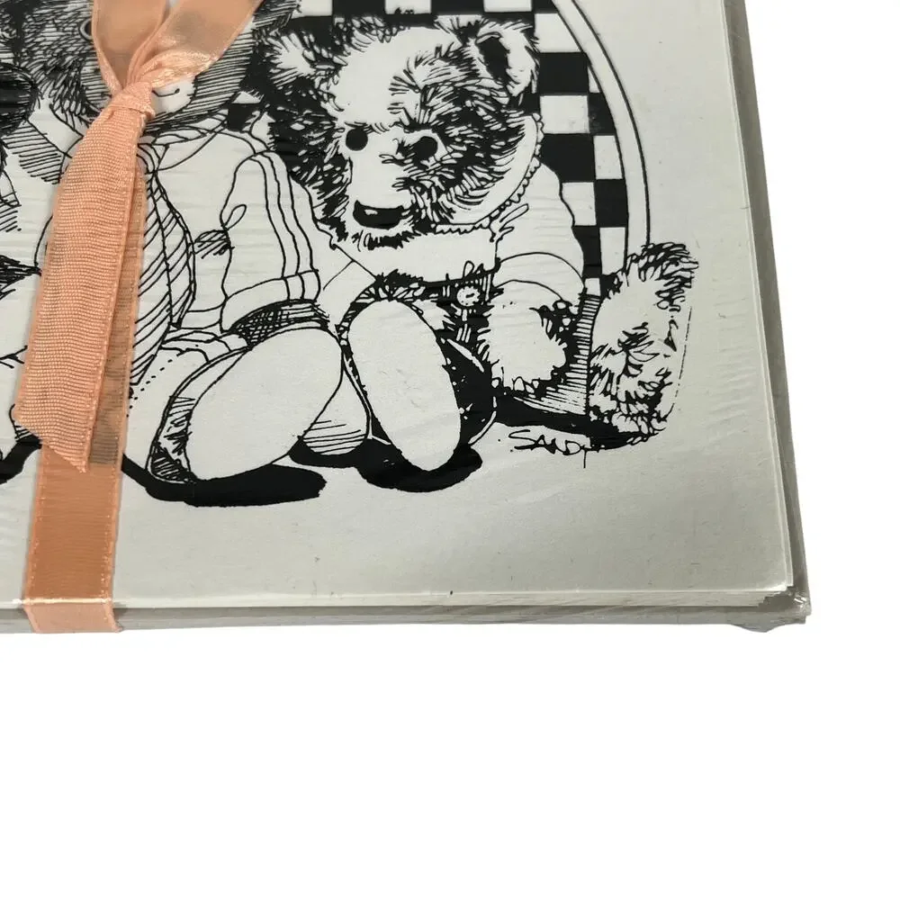 Vintage Teddy Bear Note Cards Envelopes Sandy Sealed Ribbon Stationery Set